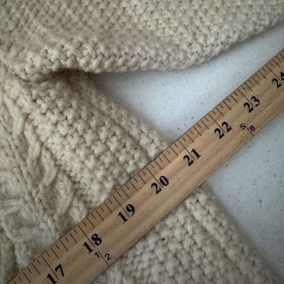 The Scotch House Knit Cardigan Size 40 (Large) Heavy Cable Knit Creme Color - Picture 8 of 10